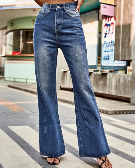 High Rise Bootcut Jeans with Pockets - ShopEasier