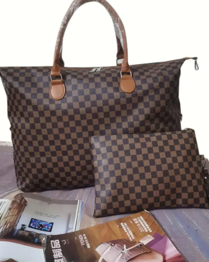 Checkered Two-Piece Bag Set