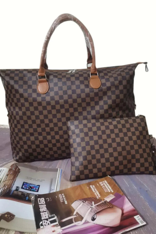 Conjunto de bolsos de dos piezas a cuadros