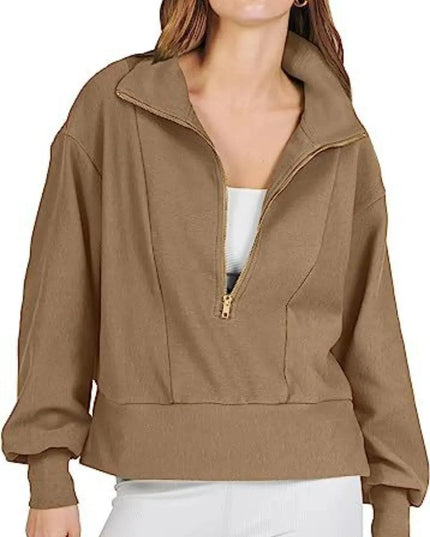 Collared Half Zip Sweatshirt for Comfort and Style