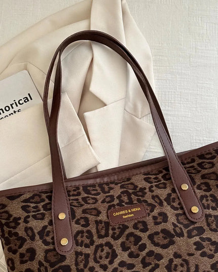 Bolsa de poliéster con estampado de leopardo