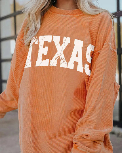 Sudadera clásica de cuello redondo y manga larga TEXAS