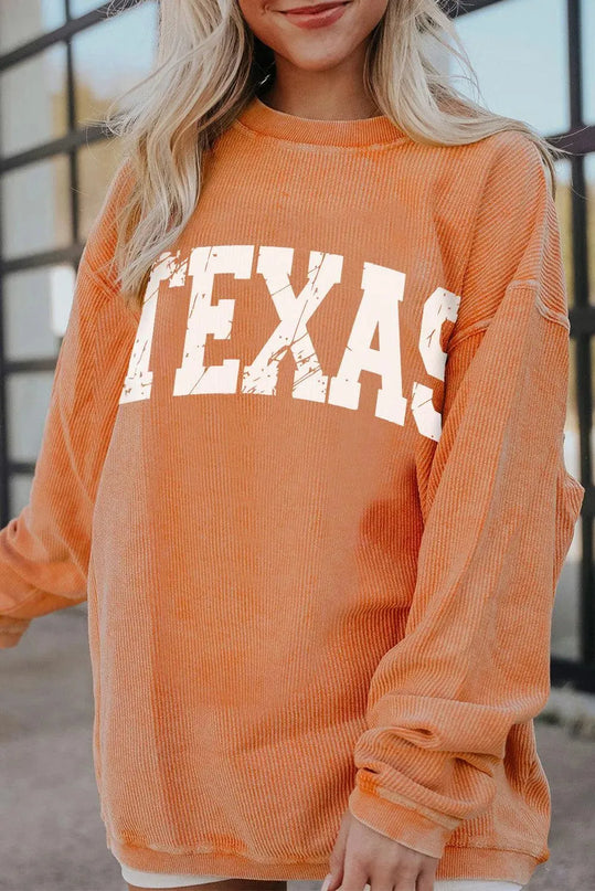 Sudadera clásica de cuello redondo y manga larga TEXAS