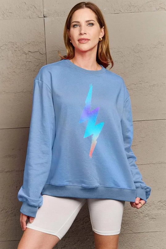 Simply Love Full Size Graphic Round Neck Sweatshirt - ShopEasier