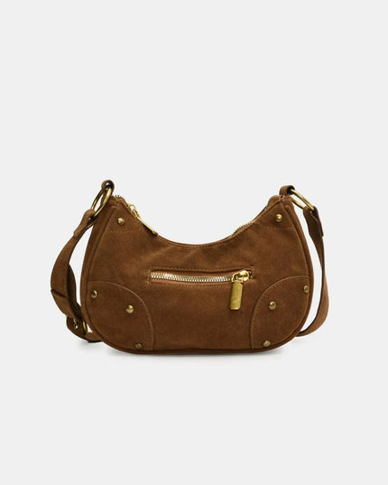 Suede Adjustable Strap Shoulder Bag