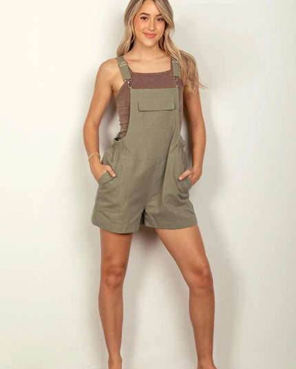 VERY J Adjustable Suspender Overalls with Pockets - ShopEasier