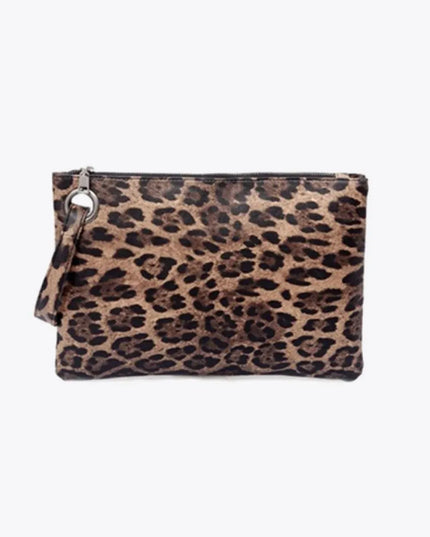 Cartera de piel sintética con diseño de leopardo