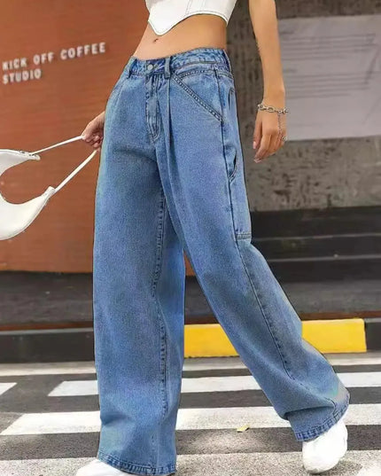 Wide Leg Jeans with Pockets - ShopEasier