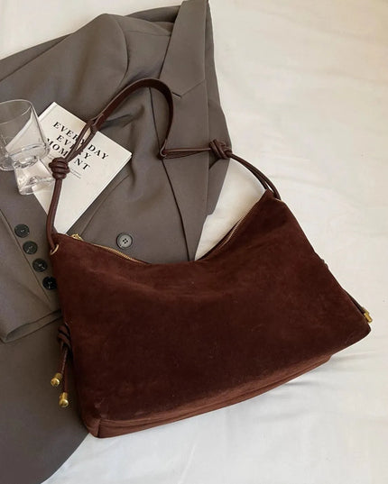 Suede Large Shoulder Bag