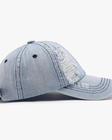 Distressed Cotton Baseball Cap - ShopEasier