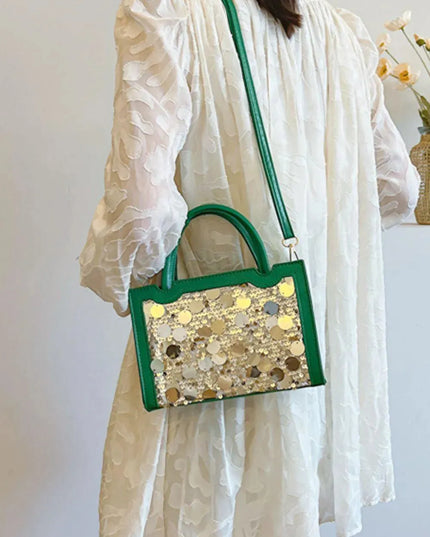 PU Leather Sequin Handbag