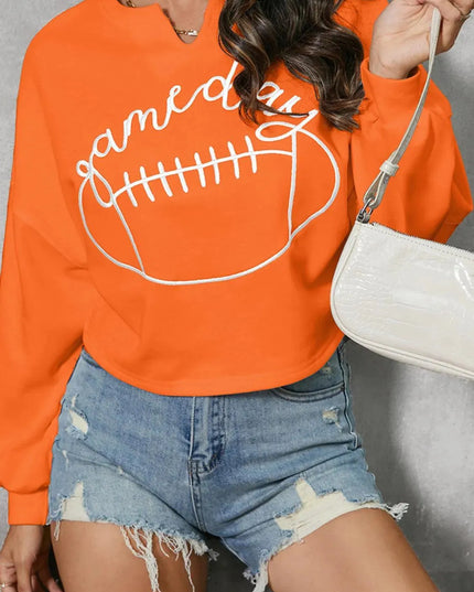 Touchdown Ready Football Graphic Notched Sweatshirt