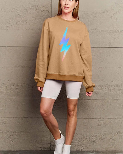 Simply Love Full Size Graphic Round Neck Sweatshirt - ShopEasier