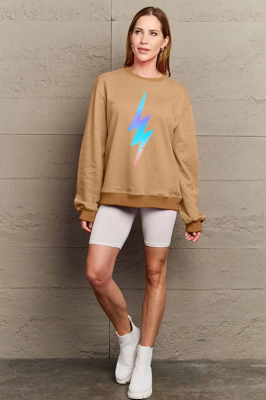 Simply Love Full Size Graphic Round Neck Sweatshirt - ShopEasier