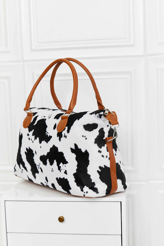 Bolso de fin de semana con estampado animal cepillado