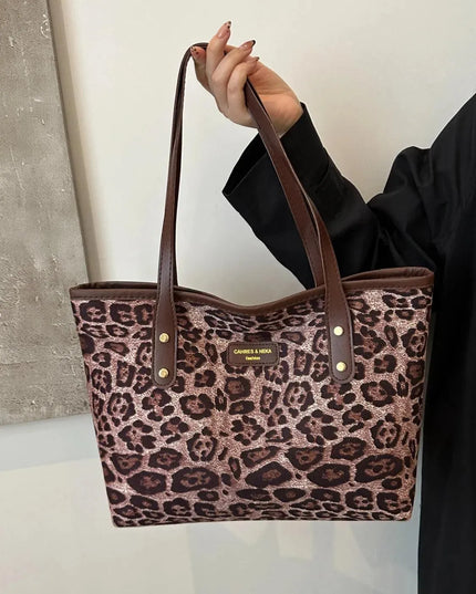 Bolsa de poliéster con estampado de leopardo