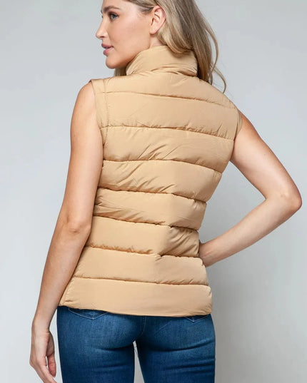 Chic Zip-Up Turtleneck Vest with Functional Pockets