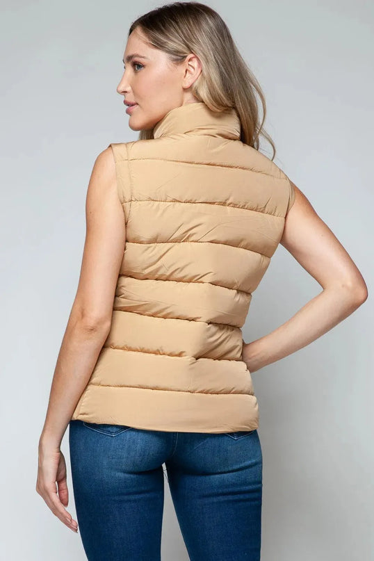 Chic Zip-Up Turtleneck Vest with Functional Pockets