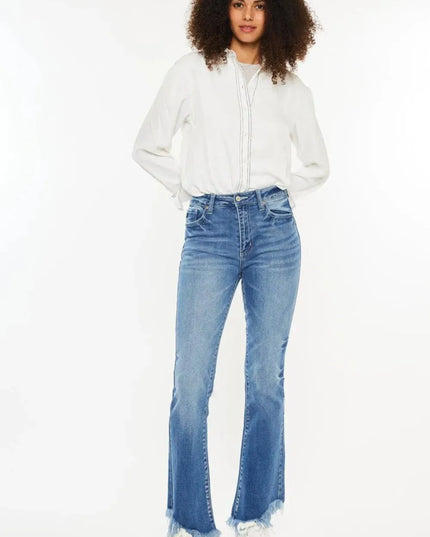 Kancan High Rise Frayed Hem Jeans - ShopEasier