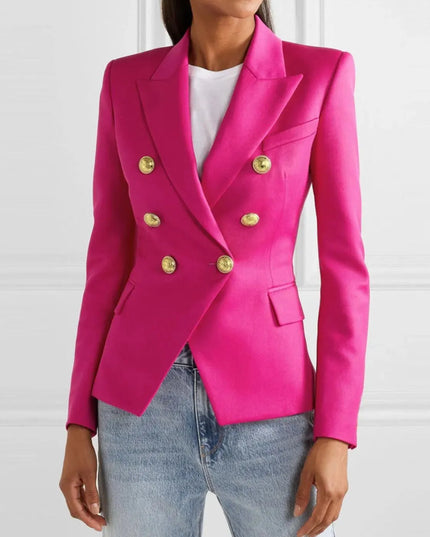 Blazer de manga larga con cuello de solapa