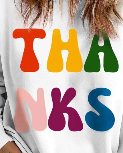 Gratitude Graphic Long Sleeve Sweatshirt