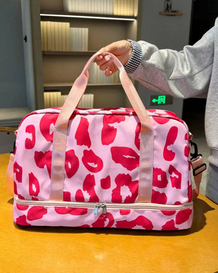 Bolsa de viaje de tela Oxford con estampado de leopardo