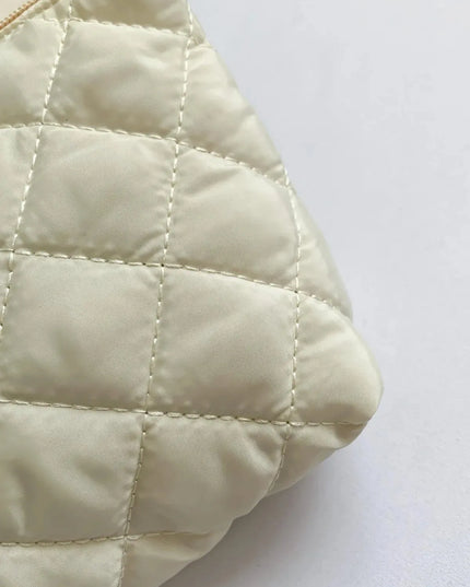 Solid Quilted Clutch with Zipper