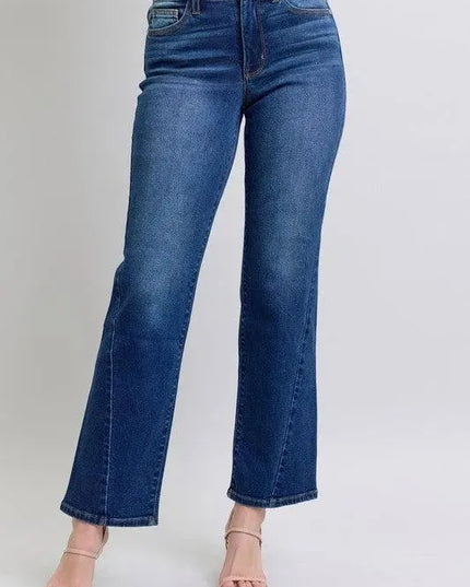 Judy Blue Full Size Side Seam Detail Straight Jeans with Pockets - ShopEasier