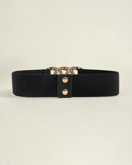 Zinc Alloy Buckle Elastic Wide Belt - ShopEasier