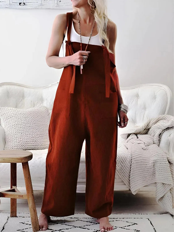 Pocketed Wide Strap Overalls - ShopEasier