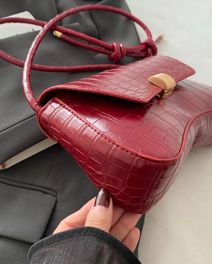 PU Leather Texture Crossbody Bag