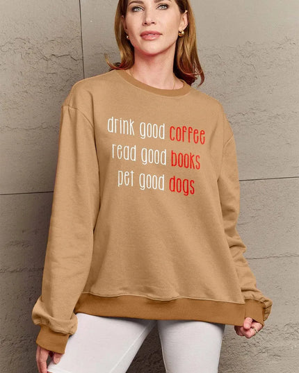 Simply Love Full Size Letter Graphic Round Neck Sweatshirt - ShopEasier