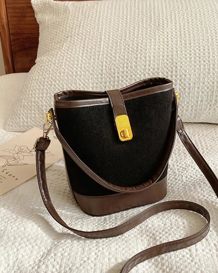 PU Leather Bucket Crossbody Bag