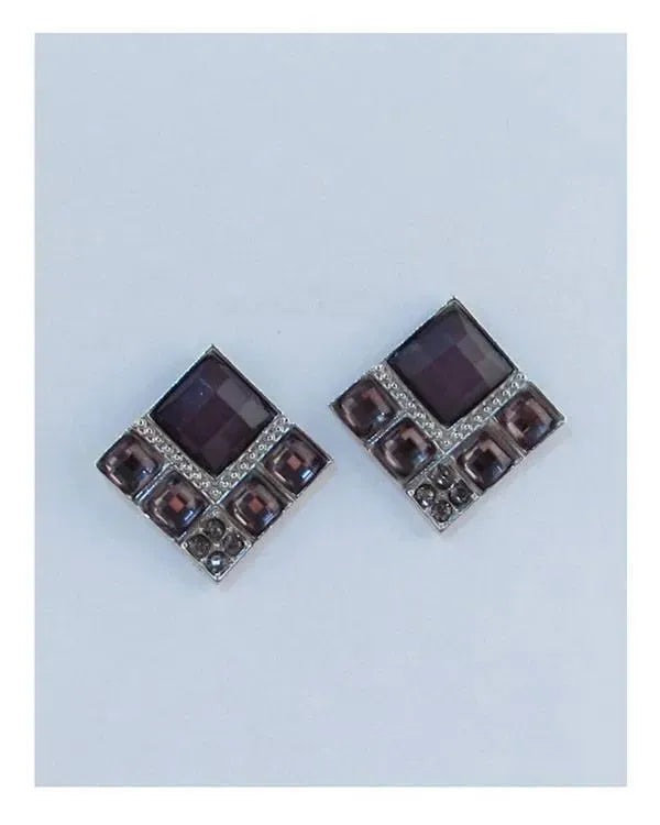 Squared faux stone earrings - ShopEasier