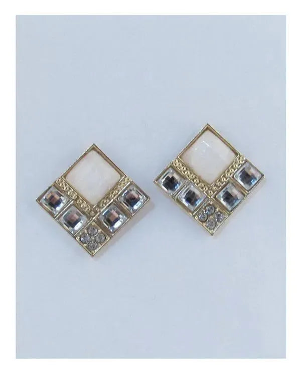 Squared faux stone earrings - ShopEasier