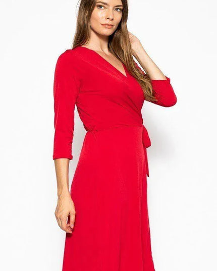 Midi 3/4 Sleeve Dress - ShopEasier