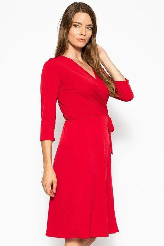 Midi 3/4 Sleeve Dress - ShopEasier