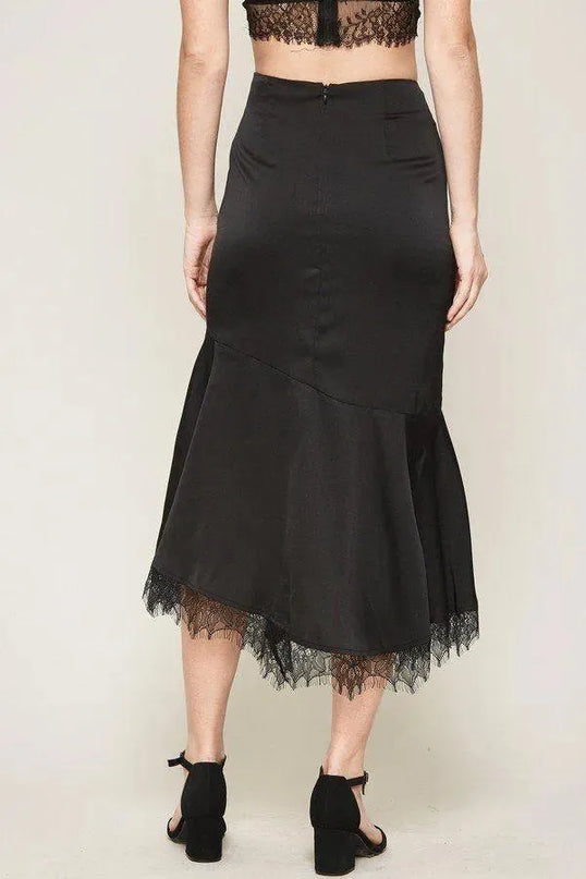 A Solid Woven Midi Skirt - ShopEasier