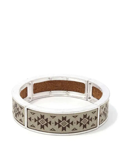 Aztec Pattern Metal Stretch Bracelet - ShopEasier