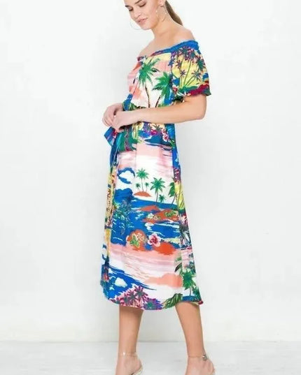 A Printed Woven Dress - ShopEasier