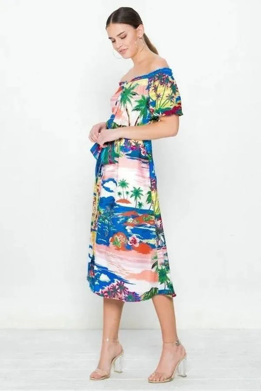 A Printed Woven Dress - ShopEasier