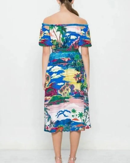 A Printed Woven Dress - ShopEasier