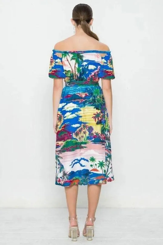 A Printed Woven Dress - ShopEasier