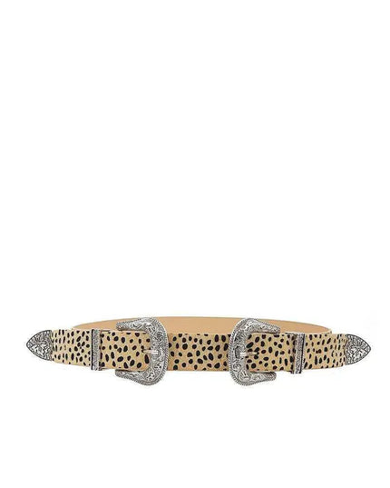 Fashion Chic Trendy Double Buckle Leopar Belt - ShopEasier