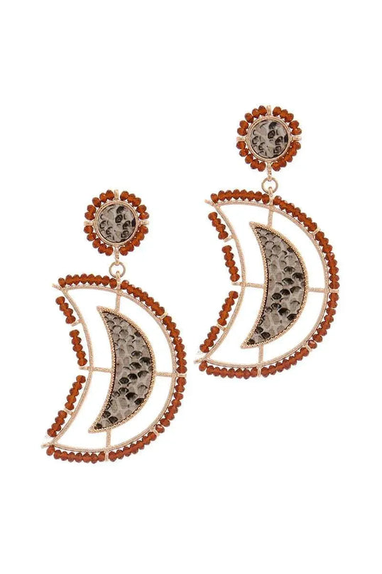 Beaded Snake Pattern Post Drop Earring - ShopEasier