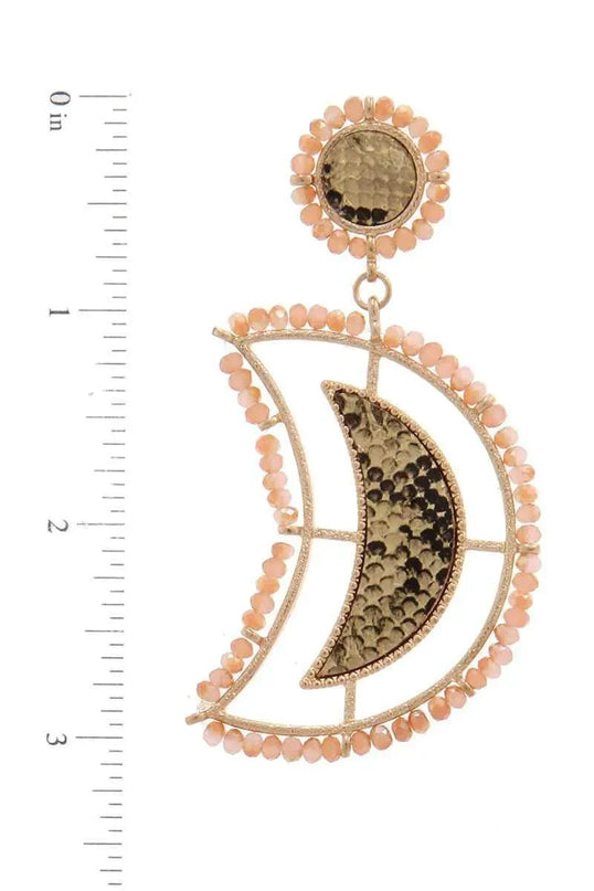 Beaded Snake Pattern Post Drop Earring - ShopEasier