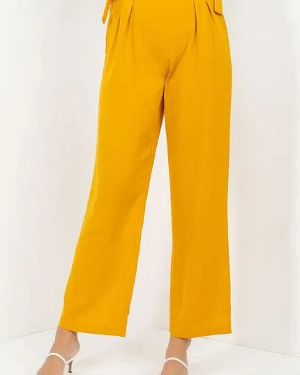 High Waist Paperbag Wide Pants - ShopEasier