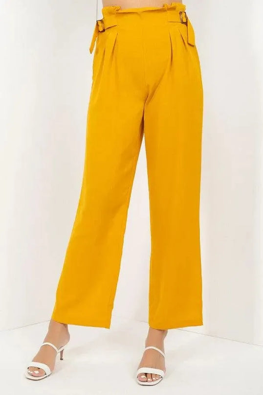 High Waist Paperbag Wide Pants - ShopEasier