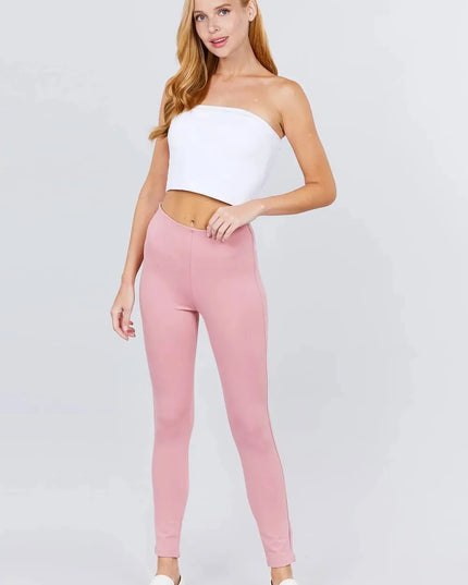 Waist Elastic Band Ponte Pants - ShopEasier