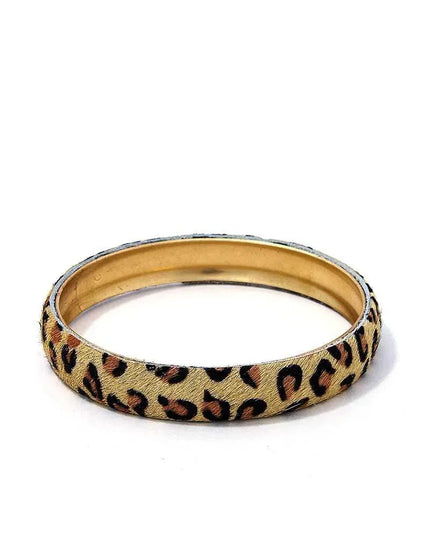 Animal Print Metal Bangle Bracelet - ShopEasier